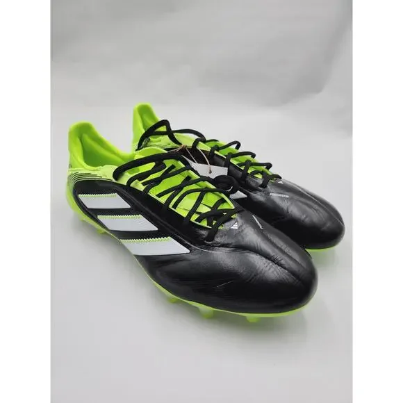 Size 10 Mens Adidas Copa Pure III Elite FG Core Black Green Soccer Cleats JH6304 - Picture 1 of 6